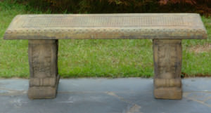 46501 Waffle-Top Bench with Flower Legs